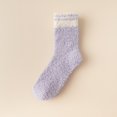 thumbnail image 2 of Nooxsoe Coral Velvet Socks Athletic Socks Vintage Socks Home Socks Crew Socks Plush Warm Socks Sleeping Socks Running Socks Thermal Socks Winter Warm Mid Calf Socks Womens Sock Purple One Size, 2 of 8