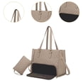 thumbnail image 6 of Kuntesetty Womens Tote Bag Laptop Bag Lunch Box PU Leather Waterproof Hot Cold Food Thermal Khaki, 6 of 9