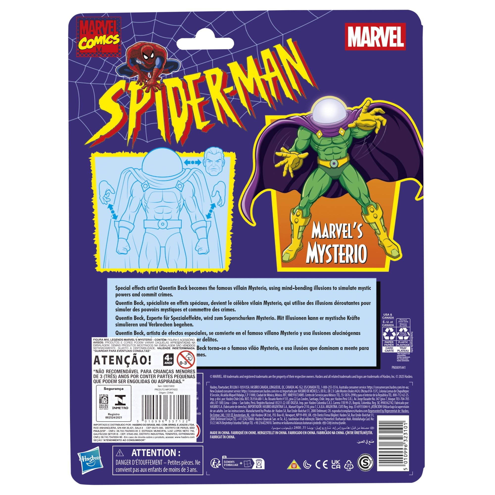 Marvel Legends Series Marvel's Mysterio, Retro Spider-Man Action Figure