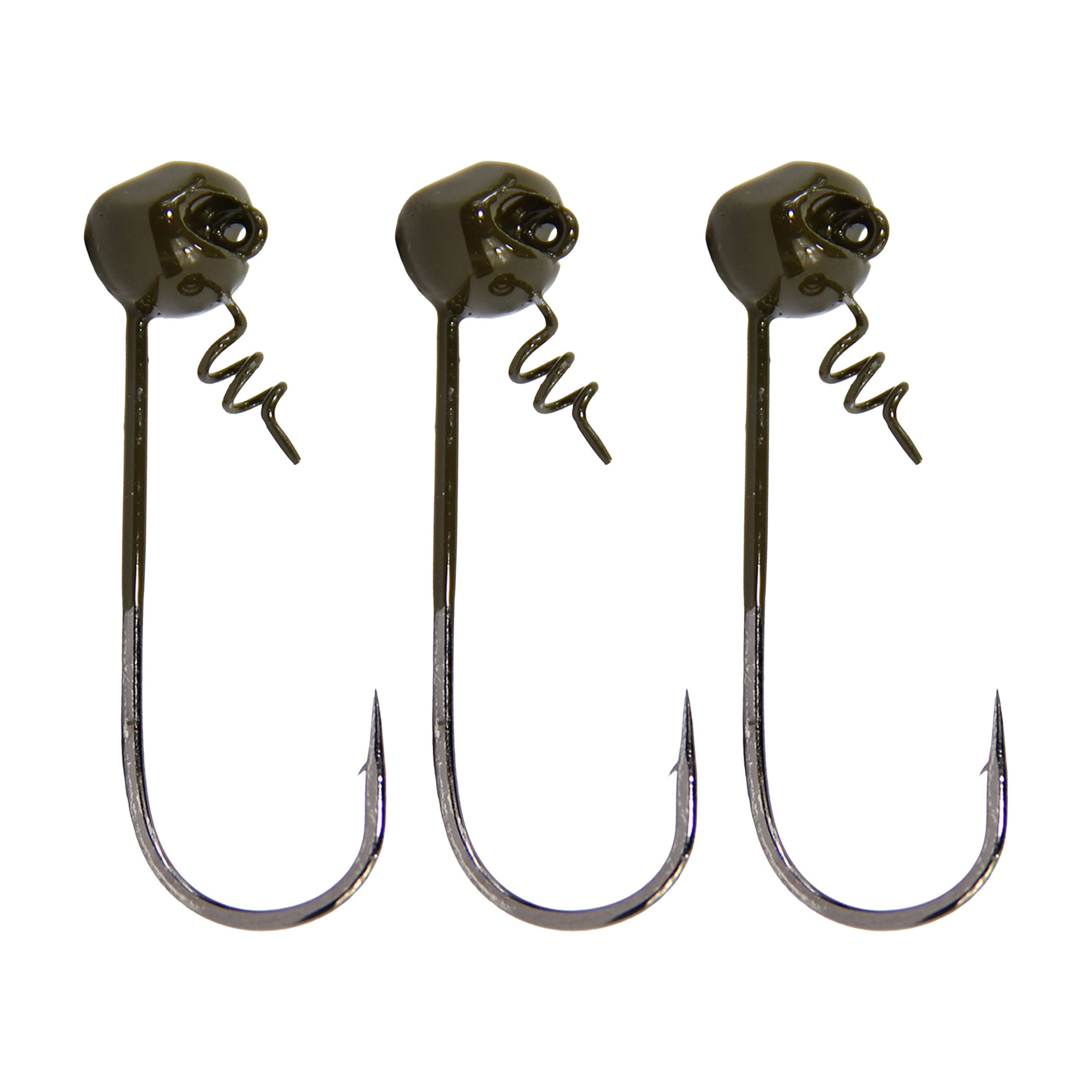 Tackle HD 3-Pack MF Shakey Head Jig Hooks, 1/4 Ounce Weighted Swimbait Jig  Heads with Fishing Hooks and Bait Keeper, Football Freshwater or Saltwater  Fishing Jigs, Green Pumpkin 
