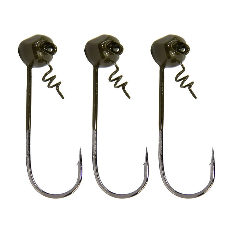 Tackle HD 3-Pack MF Shakey Head Jig Hooks, 1/4 Ounce Weighted Swimbait Jig  Heads with Fishing Hooks and Bait Keeper, Football Freshwater or Saltwater