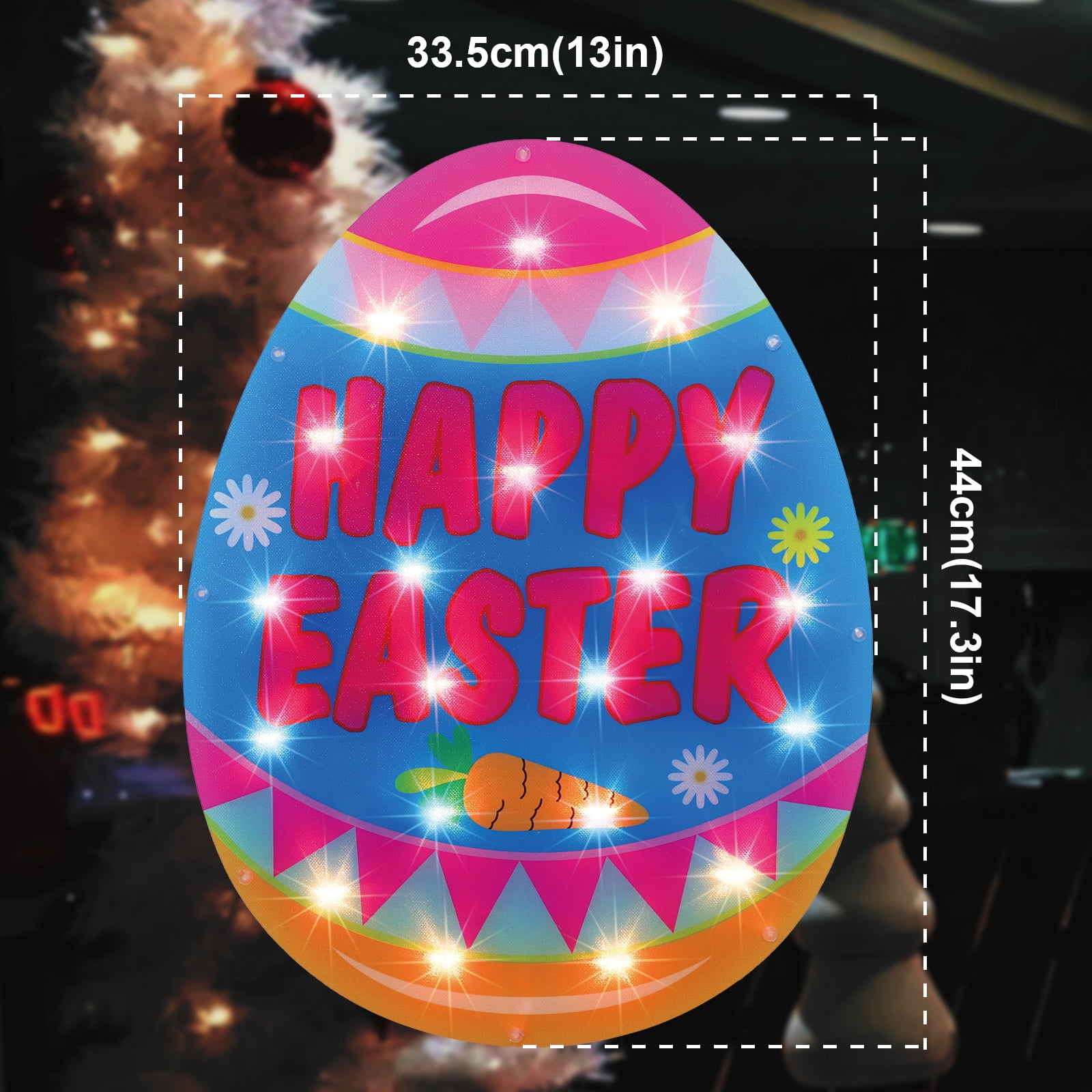 Waterproof Light Up Easter Egg String Lights, Indoor Outdoor Easter Decor for Window, Party and Garden