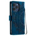thumbnail image 4 of Flip Case for iPhone 16 Pro Max , Totem Embossed Flowers Premium PU Leather Wallet Folio Cover with Card Holder Kickstand Compatible with iPhone 16 Pro Max - Blue, 4 of 14