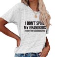thumbnail image 3 of Blusa elegante y holgada de manga corta para fiestas, talla M Camiseta con estampado de letras para mujer en gris grafito, 3 of 6