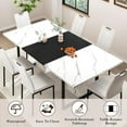 thumbnail image 2 of ChVans 7 Pcs Dining Table Set for 4-6 People with Chairs,71" Kitchen Dinner Table W/Waterpoof Wooden Tabletop,6 PCS Upholstered PU Chairs,Rectangular Wood Tables W/Adjustable Leg for Home Dining Room, 2 of 8