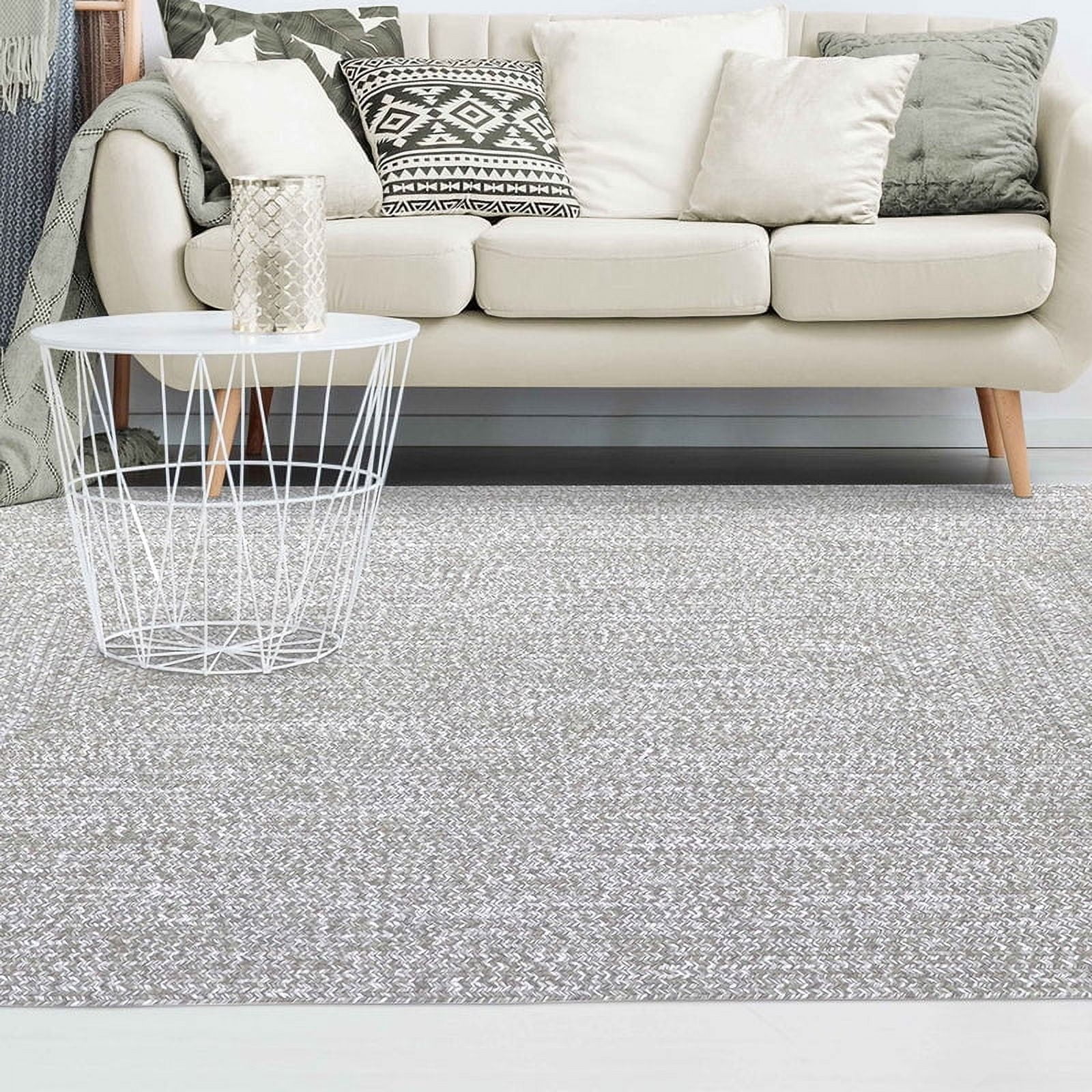 Superior Two-Toned Braided Indoor/ Outdoor Area Rug, Canvas/ White, 3' x 5'