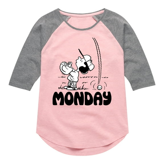 Peanuts - Lucy Monday - Toddler & Youth Girls Raglan Graphic T-Shirt