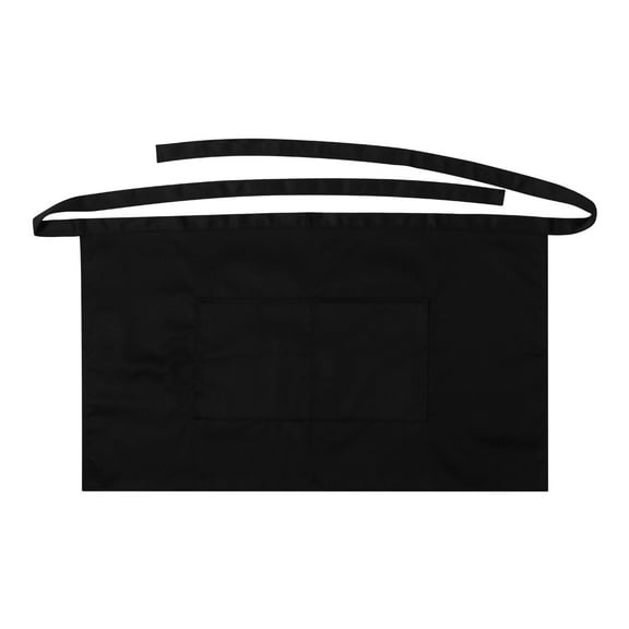 GOOHOCHY WINOMO 1PC Unisex Short Waist Apron with Pocket for Chef Waiter Waitress (Black)