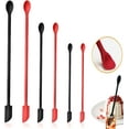 thumbnail image 1 of 6Pcs Mini Silicone Spatula Set, Torubia Upgraded Two-sides Hardened Sturdier Silicone Spatula, Mini Spatula for Makeup, Reusable Thin Jar Scraper, Last Drop Spatula for Beauty and Kitchen，Black /Red, 1 of 7