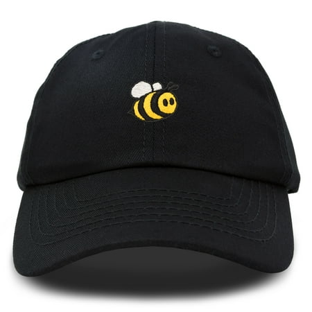DALIX Bumble Bee Baseball Cap Dad Hat Embroidered Womens Girls in Black