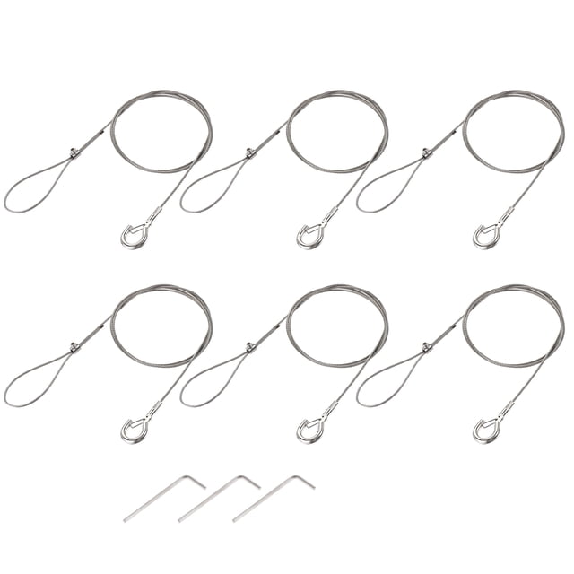 Unique Bargains Picture Hanging Wire Kit 1M Load 66 lbs with Fixing Screws and Wrench 6Set