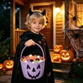 thumbnail image 2 of Halloween Candy Basket Woven Bin with Handles, Cute Candy Bowl for Outdoor Storage Home Organizer, Soft Basket to Fill, Decorative Container for Daily Use and Gift Giving, Fall Decor for Home, 2 of 6