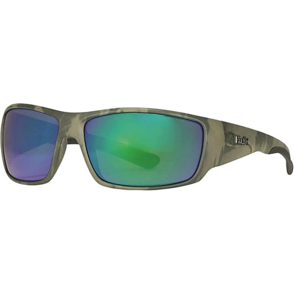 Huk Men's Spearpoint Polarized Sunglasses Matte Southern Tier Suhphantis Green Mirror Lens