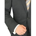 thumbnail image 4 of LN LUCIANO NATAZZI Italian Men's Suit 160'S Canali Cashmere Wool 2 Button Stripe Gray Stripe, 4 of 7