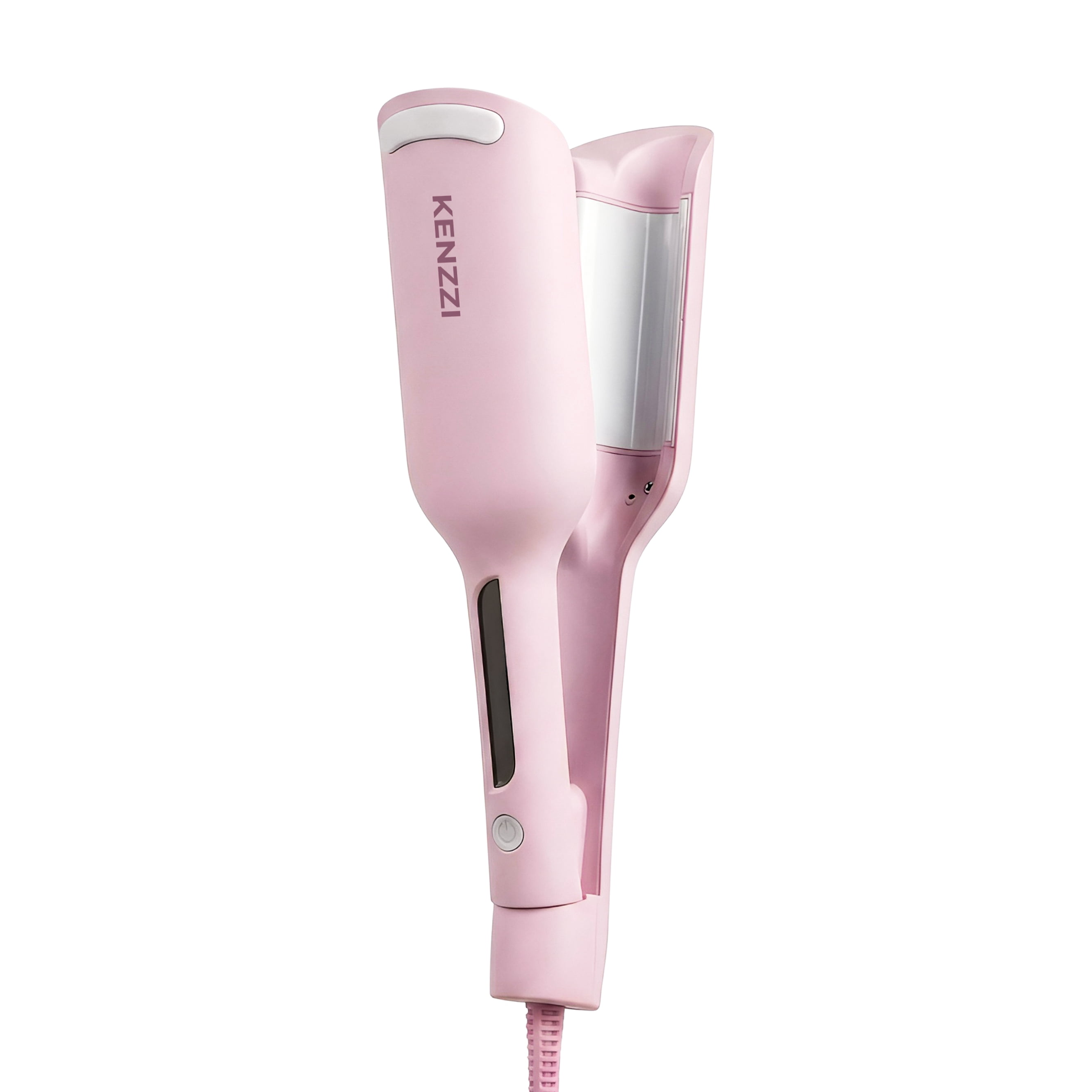 KENZZI Wave Styler 2-Barrel Hair Waver, 1.25 in, 6 Heat Settings, Pink