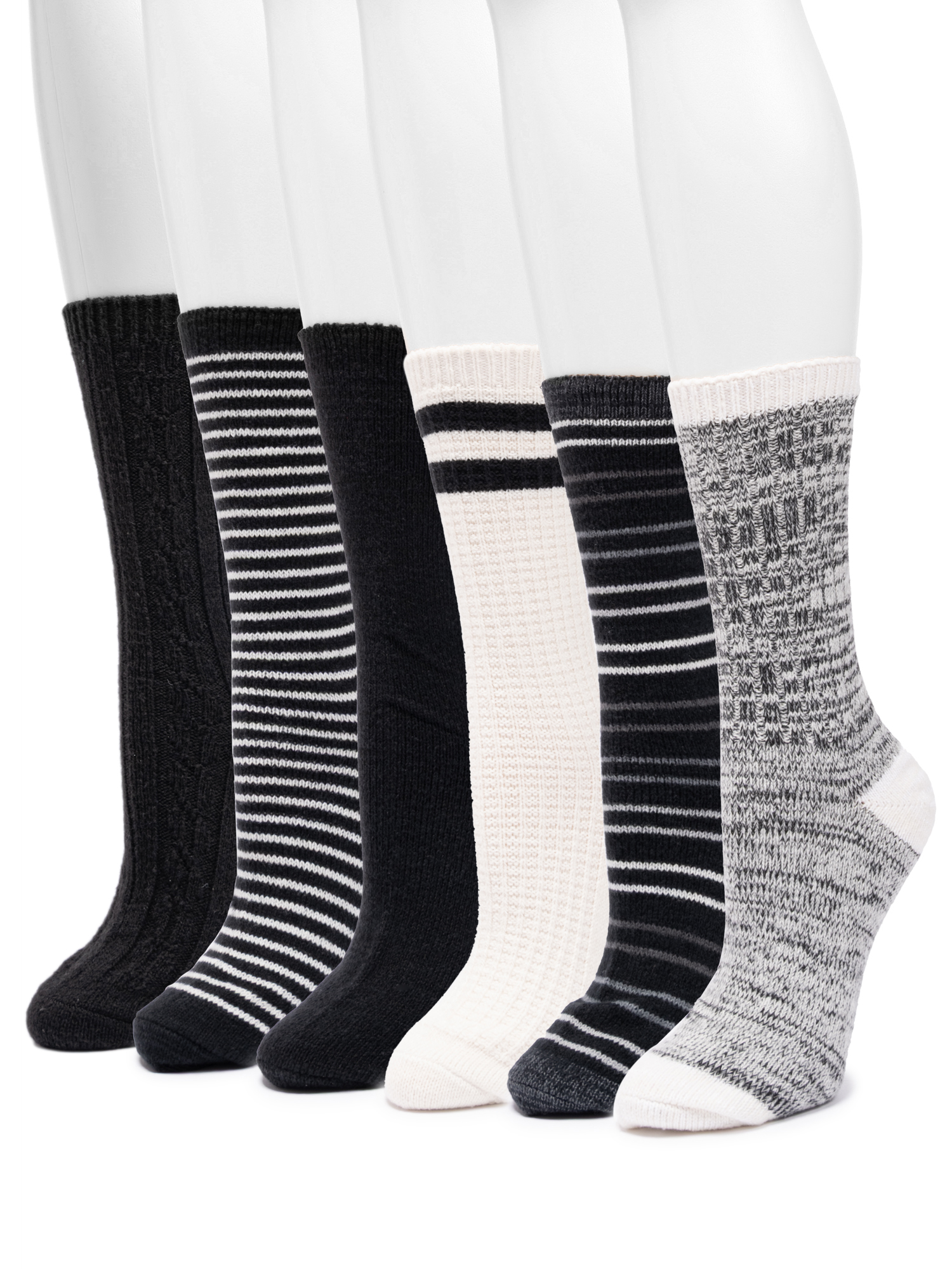 MUK LUKS Women's Fluffy Dream Crew Socks, 6-Pack photo 3