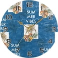thumbnail image 5 of Summer Palm Tree Wall Clock Round Vintage Silent Non Ticking Battery Operated Accurate Arabic Numerals Design for Home Kitchen Living Room Bedroom Inch, 5 of 5