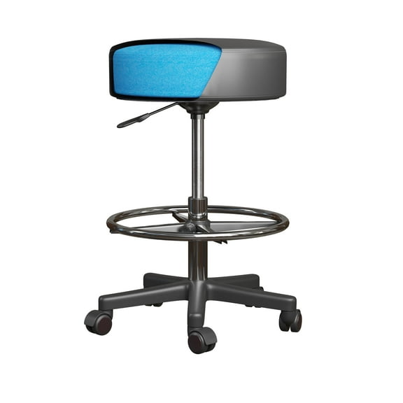 Luxton Ergonomic Rolling Stool -Double Padding and Memory Foam Adjustable Medical Spa Stool, Desk Stool Chair with Swivel Rolling Chair, Black with Wheels, Easy Set up