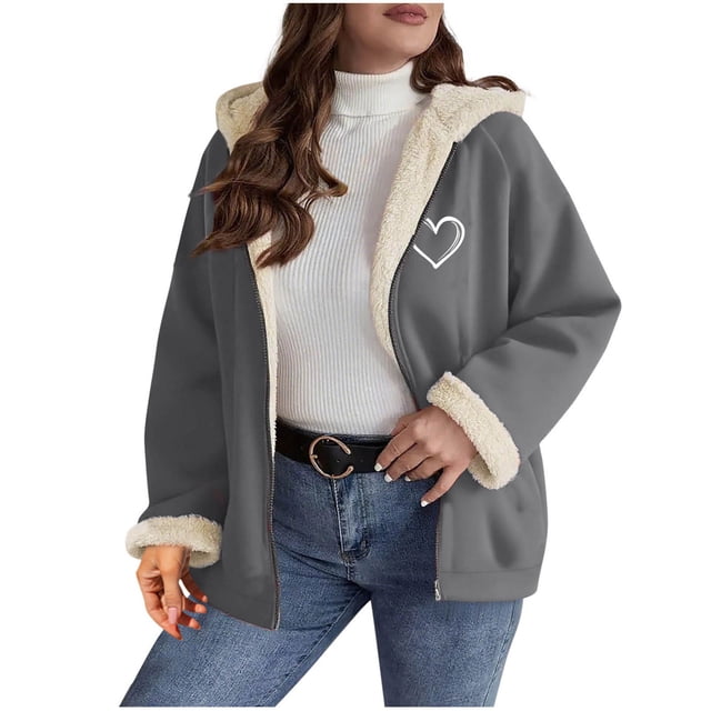 Vestes pour Femmes Longueur Régulière Décontractée Polyester Manches Longues à Capuche