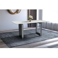 thumbnail image 2 of LeisureMod Astra Series Modern Rectangular 55” Dining Table with Sintered Stone Wide Top and Stainless-Steel Base in White, 2 of 11