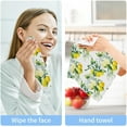 thumbnail image 4 of GZHJMY Yellow Lemon Fruit with Leaves Wash Cloths 2 Pcs Small Cotton Wash Towels for Kitchen Bathroom, 4 of 5