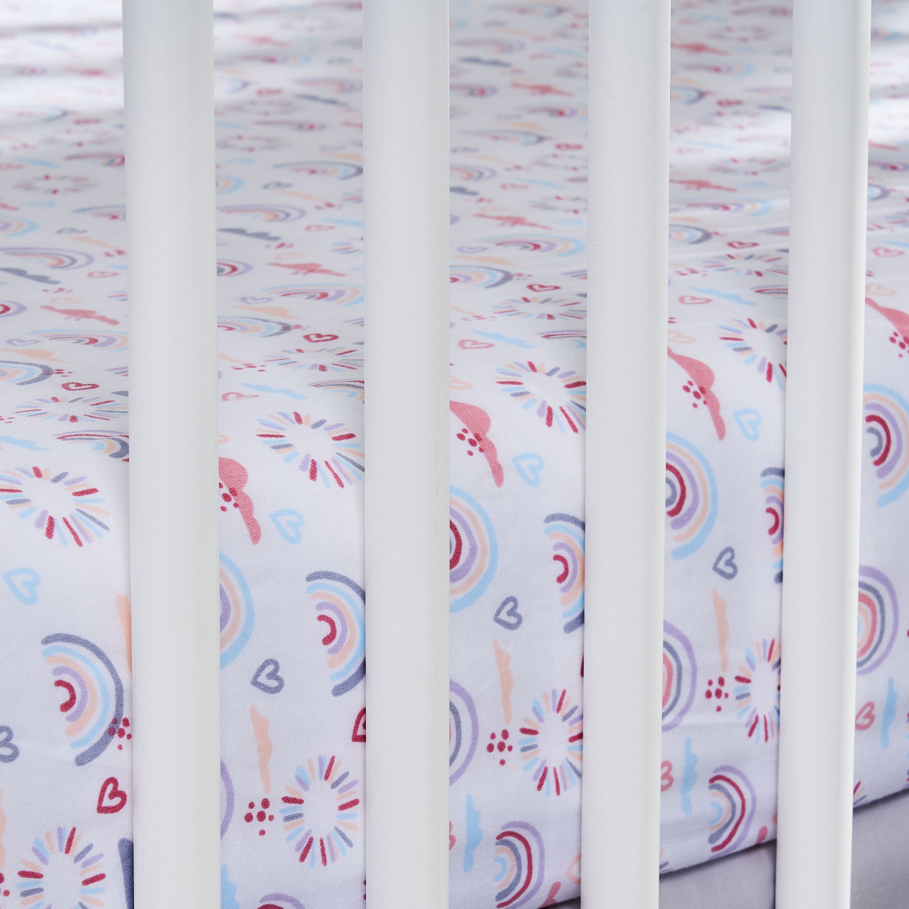 (2 pack) Parent's Choice Fitted Crib Sheets, Purple Rainbow, 2 Pack