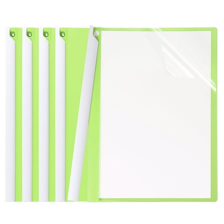 Uxcell 5 Pcs Plastic Report Folder Cover with Swing Clip, Green