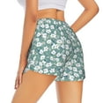 thumbnail image 2 of Uemuo Floral Pattern Women's Athletic Shorts High Waisted Running Shorts with Liner Pockets Gym Elastic Workout Shorts-Large, 2 of 9
