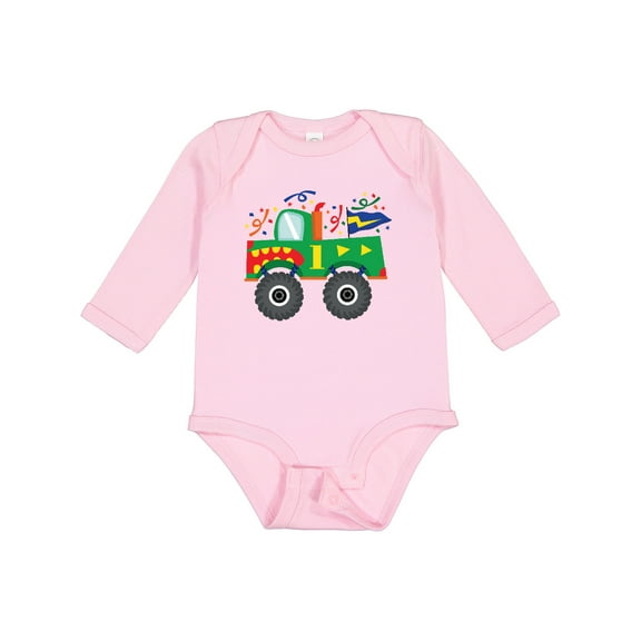 Inktastic 1st Birthday Truck Boys Long Sleeve Baby Bodysuit