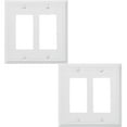 thumbnail image 1 of OKAWYC Double Decorator Light Switch Cover Belaire Beaded Metal Wall Plate, 2-Pack White 2 Gang Double Rocker, for Receptacle Dimmer GFCI Outlet Switch Cover Decorative Wallplate, Durable, 1 of 7