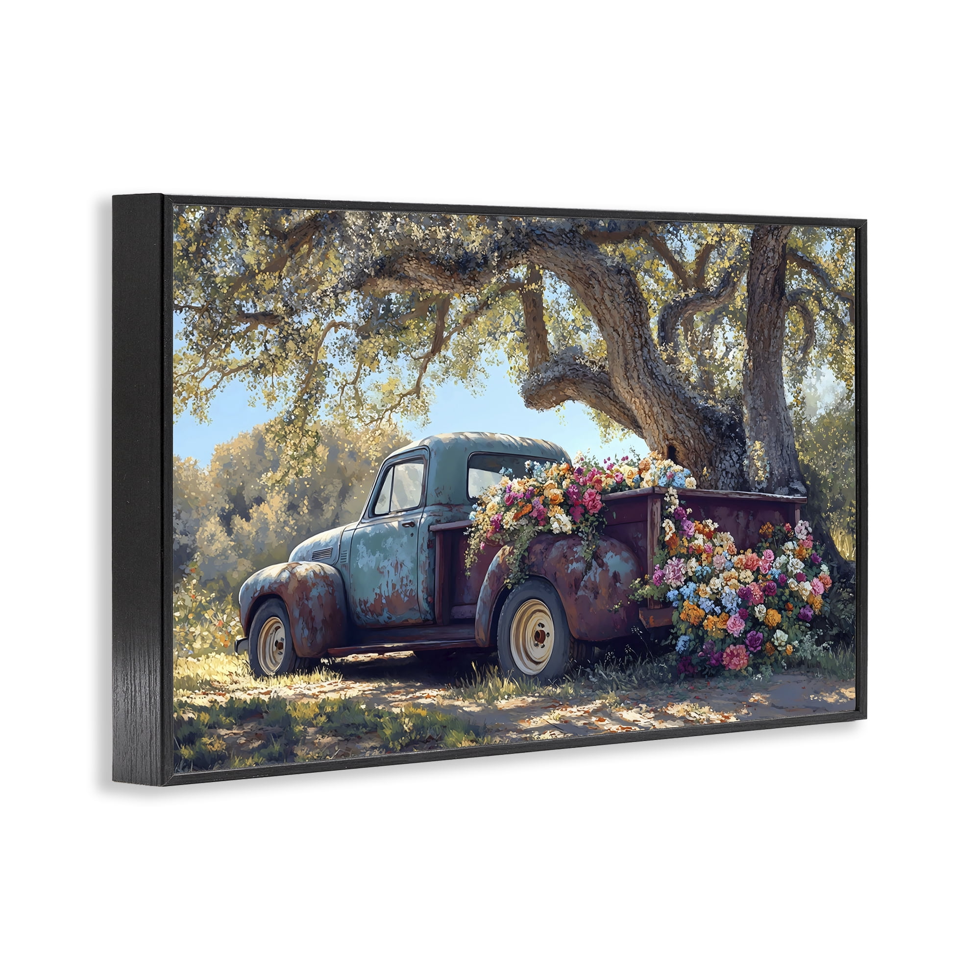 Stupell Industries Repurposed Truck Filled with Flowers Black Framed Giclee Art, design by Franklyn Gregory