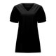 thumbnail image 4 of Camiseta holgada de manga corta y cuello en V para mujer: diseño con mangas abullonadas, cómoda mezcla de poliéster y spandex para uso informal, 4 of 8