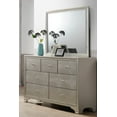 thumbnail image 3 of Modern Champagne Faux Finish 5pc King Size Bed Dresser Mirror Nightstand Wooden Furniture Set, 3 of 4
