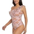 thumbnail image 2 of Gaeub Beautiful Fox Women's One Shoulder Ruffle Tummy Control Swimwear for Swimming Surfing Beach Party - Small, 2 of 8
