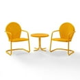 thumbnail image 2 of Crosley Furniture Griffith 3 Piece Metal Outdoor Conversation Seating Set - Two Chairs In Tangerine Finish With Side Table In Tangerine, 2 of 2