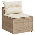 thumbnail image 2 of vidaXL 5 Piece Garden Sofa Set with Cushions Beige Poly Rattan Acacia, 2 of 5