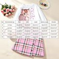 thumbnail image 4 of Ulanda Girls 2 Piece Casual Outfits Pullover Sweatshirt Retro Plaid Skirt Set (Pink, 5-6 Years), 4 of 9
