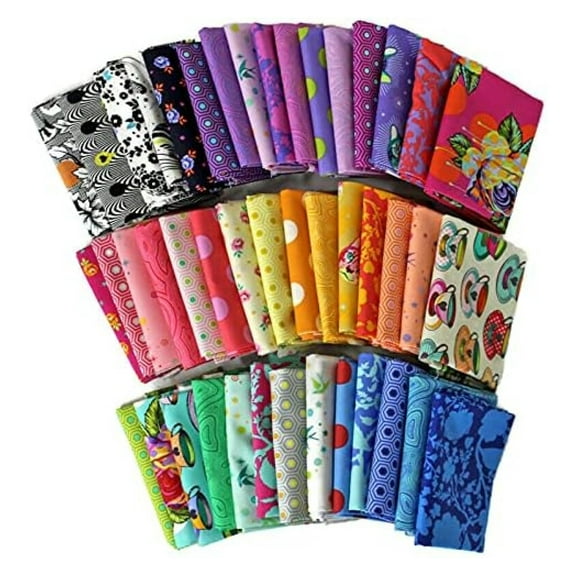 10 Fat Quarters - Free Spirit Assorted Floral Flowers Animals Geometric Classic Quality Quilters Cotton Fabrics Fat Quarter Bundles Pre-Cuts M222.16
