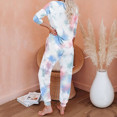 thumbnail image 3 of Cozyfort Pajamas for Women Set Summer Womens Summer Loungewear: Tie-Dye Print, Long-Sleeve, Two-Piece Pajama Set Womens Pajama Sets, 3 of 5