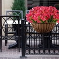 thumbnail image 2 of 12 Bundles Artificial Daffodils Flowers Faux Plastic Lotus Shrubs UV Resistant No Fade Faux Greenery For Bridal Bouquet Home Garden Hanging Planter Porch Patio Office Wedding Decoration, 2 of 7