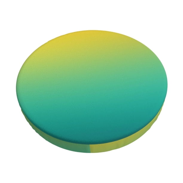 Disketp Teal To Yellow Gradient Funda Redonda para Taburete, Funda de Cojín para Silla de Bar Suave y Elástica-12 inch