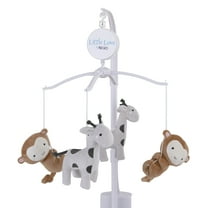 Little Love by NoJo Jungle Ride Grey Monkey, Giraffe, Musical Mobile, Infant Unisex Nursery