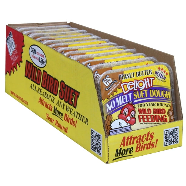 C&S Products Peanut Butter Delight Suet, No Melt for Year Round Feeding