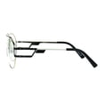 thumbnail image 3 of Mens Art Deco Nouveau Unique Futurism Metal Aviator Eyeglasses Black Silver, 3 of 4