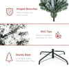 Best Choice Products Green Unlit Pine Snow Flocked Premium Holiday Christmas Tree, with Branches including Foldable Metal Base 9'
