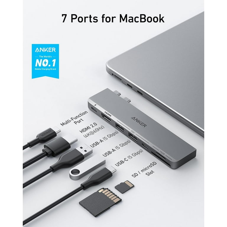 ANKER 547 USB-C Hub シリーズ 5 New Anker 547 USB-C Hub (7-in-2) optimized for recent
