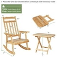 thumbnail image 4 of Costway 4PCS Patio Wooden Rocking Chair Bistro Set High Backrest with Folding Side Table Natural, 4 of 8