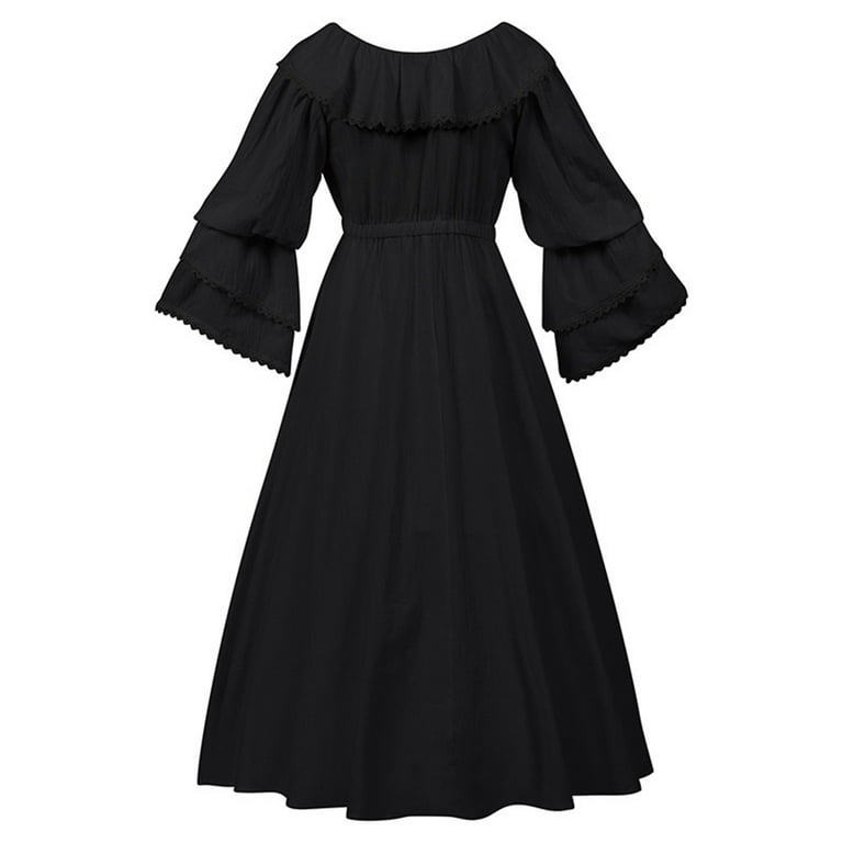long flared dress with sleeves White Chiffon Maxi Skirt and Keyhole Neckline See pleated long sleeve evening gowns for prom and long sleeve long formal dresses under $100. Kilaqueen Vintage Ruffle Lace Trim