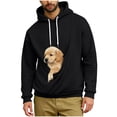 thumbnail image 3 of CCRFTGI Cat Dog Pouch Hoodie Men Oversized Drawstring Hooded Sweatshirt Casual Cozy Pet Carrier Pullover Top with Large Kangaroo Pocket Black 3XL, 3 of 7