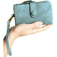 thumbnail image 3 of GHSDFBB Womens Small Bifold Leather Wallets RFID Ladies Wristlet with Card Slots id Window Zipper Coin Purse (Light Green), 3 of 7